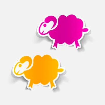 Realistic design element: sheep Stock Illustration