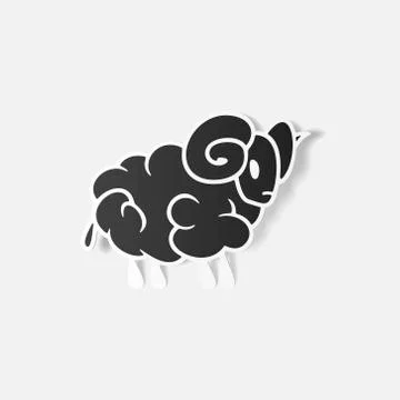 Realistic design element: sheep Stock Illustration