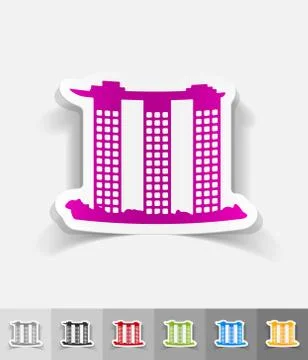 Realistic design element. singapore building Ilustración de archivo