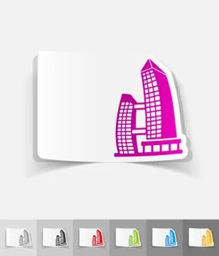 Realistic design element. singapore building Ilustración de archivo