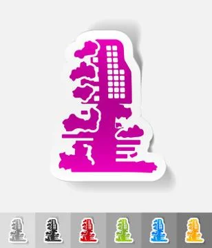 Realistic design element. singapore building Ilustración de archivo