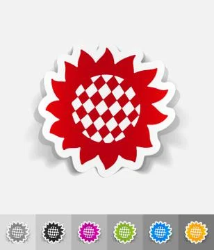 Realistic design element. sunflower Illustrazione stock