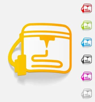 Realistic design element. three d printer Stock Illustration