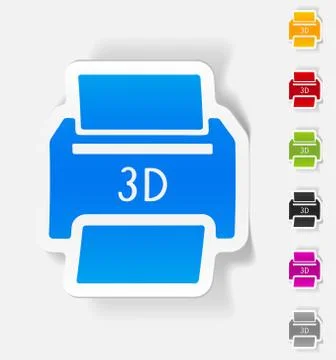Realistic design element. three d printer Stock Illustration