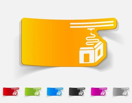 Realistic design element. three d printer Stock Illustration
