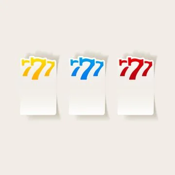Realistic design element: three seven Stock Illustration