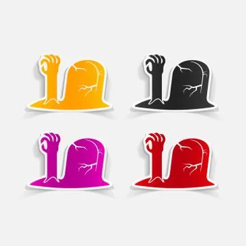 Realistic design element: tombstone イラスト素材