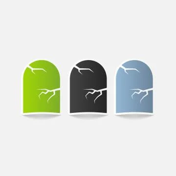 Realistic design element: tombstone Illustrazione stock