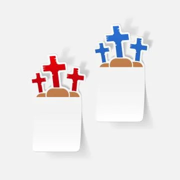 Realistic design element: tombstone Illustrazione stock