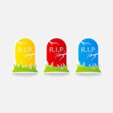 Realistic design element: tombstone Stock Illustration