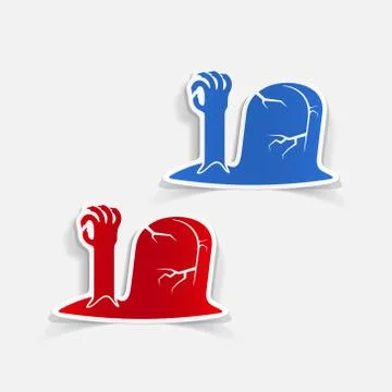 Realistic design element: tombstone 스톡 일러스트