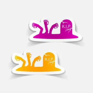 Realistic design element: tombstone Stock Illustration