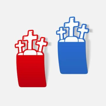 Realistic design element: tombstone Stock Illustration