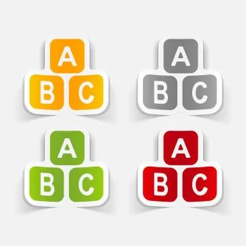 Realistic design element: toy cube Stock Illustration