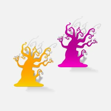 Realistic design element: tree Stock Illustration