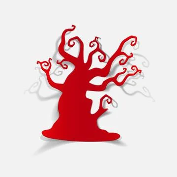 Realistic design element: tree 스톡 일러스트