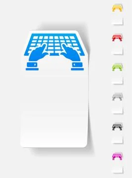 Realistic design element. using the keyboard Stock Illustration