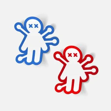 Realistic design element: voodoo Doll Ilustração Stock