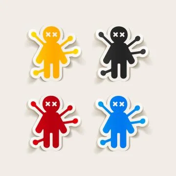 Realistic design element: voodoo Doll Ilustração Stock