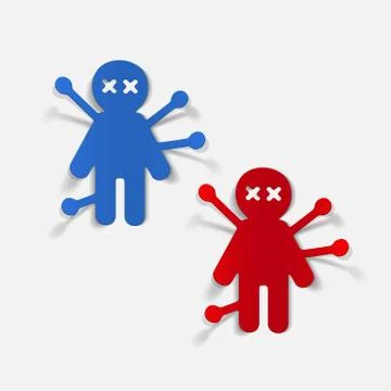 Realistic design element: voodoo Doll Ilustração Stock