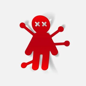 Realistic design element: voodoo Doll Ilustração Stock