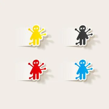 Realistic design element: voodoo Doll Ilustração Stock
