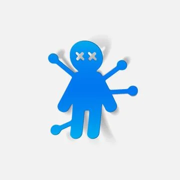 Realistic design element: voodoo Doll Ilustração Stock