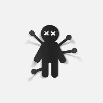 Realistic design element: voodoo Doll Ilustração Stock