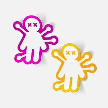 Realistic design element: voodoo Doll Ilustração Stock