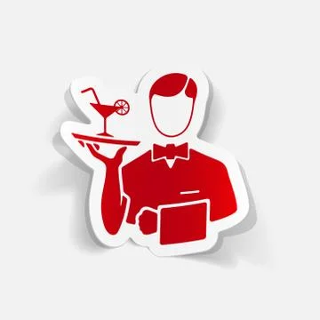 Realistic design element. waiter Stock Illustration