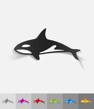 Realistic design element. whale Stock Illustration
