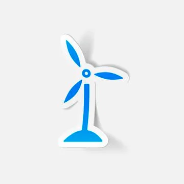 Realistic design element: wind turbines Stock Illustration