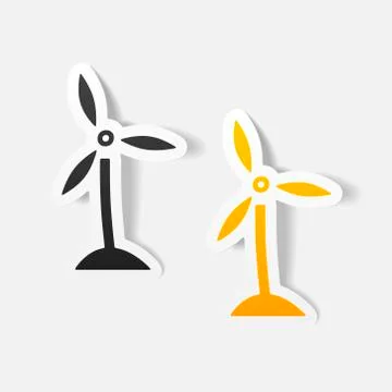 Realistic design element: wind turbines Stock Illustration
