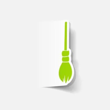 Realistic design element: witch broom Stock Illustration