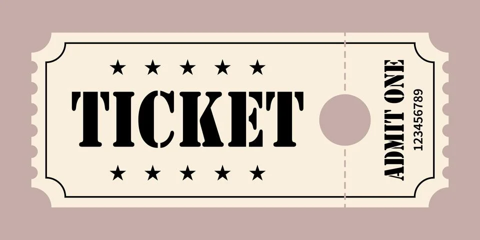 Realistic design ticket admit vector template for invitation, event, etc. Ilustración de archivo