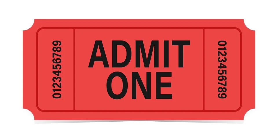 Realistic design ticket admit vector template for invitation, event, etc. Ilustración de archivo