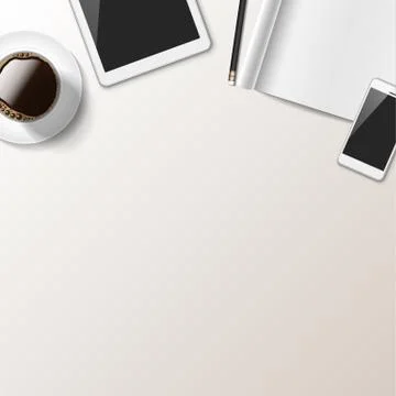 Realistic Desk Mockup Stock Illustration