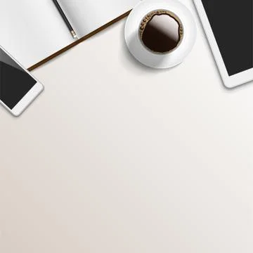 Realistic Desk Mockup Stock Illustration