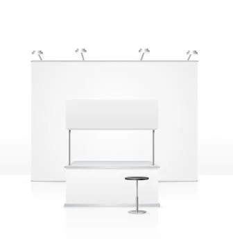 Realistic Detailed 3d Blank Empty Stand. Vector Stock Illustration
