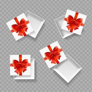 Realistic Detailed 3d Empty Boxes Set. Vector イラスト素材