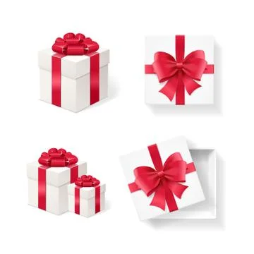 Realistic Detailed 3d Empty Boxes Set. Vector Stock Illustration