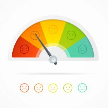 Realistic Detailed 3d Rating Feedback Meter. Vector Stock Illustration