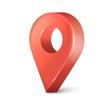 Realistic Detailed 3d Red Map Pointer Pin Symbol of Location. Vector illustra Illustrazione stock