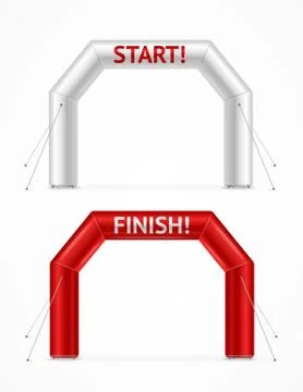 Realistic Detailed 3d Square Inflatable Archway Set. Vector Illustrazione stock