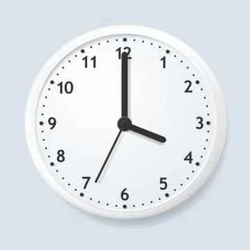 Realistic Detailed 3d Wall Clock on a Grey. Vector イラスト素材