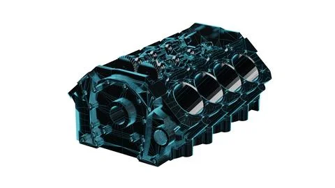 Realistic detailed car engine 3D render Stock Illustration