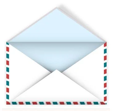 Realistic detailed empty open mail envelope. Sending correspondence 스톡 일러스트