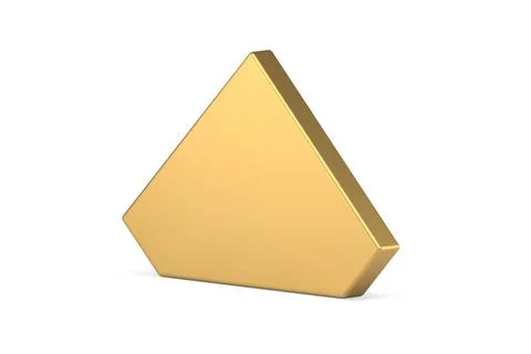 Realistic diagonal placed polygonal geometric figure golden podium vertical.. Stock Illustration