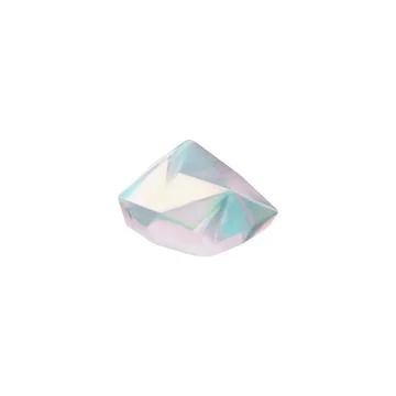 Realistic diamond 3D vector icon, gem stone with pearl shine and sparkle effect Stock Illustration