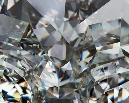 Realistic diamond crystal with caustic close up texture background 3D renderi イラスト素材